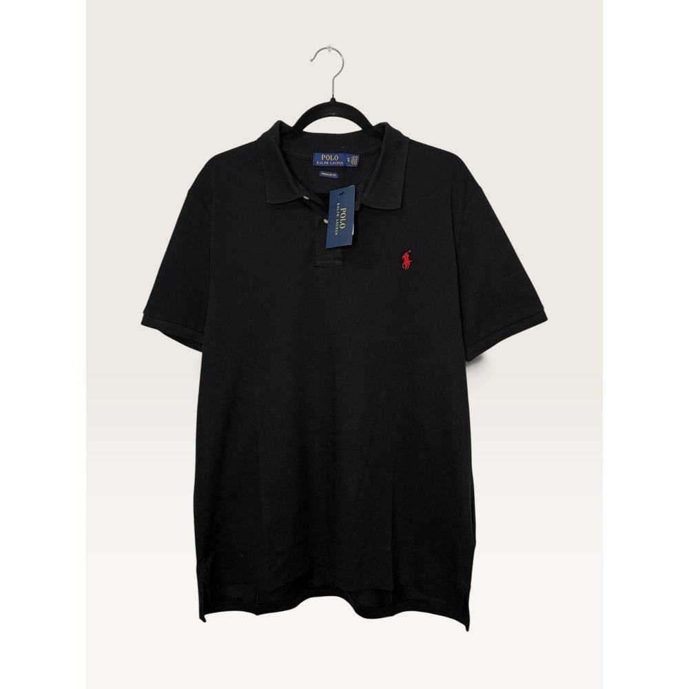 Polo Ralph Lauren Boys XL Regular Fit Short Sleeve Polo Shirt Black Red Pony NEW